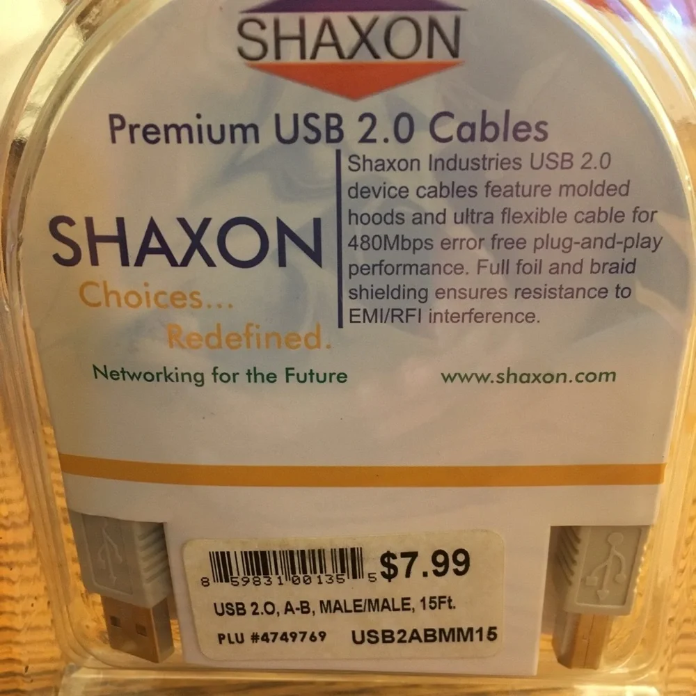 Sharon usb 2.0 male/male cord